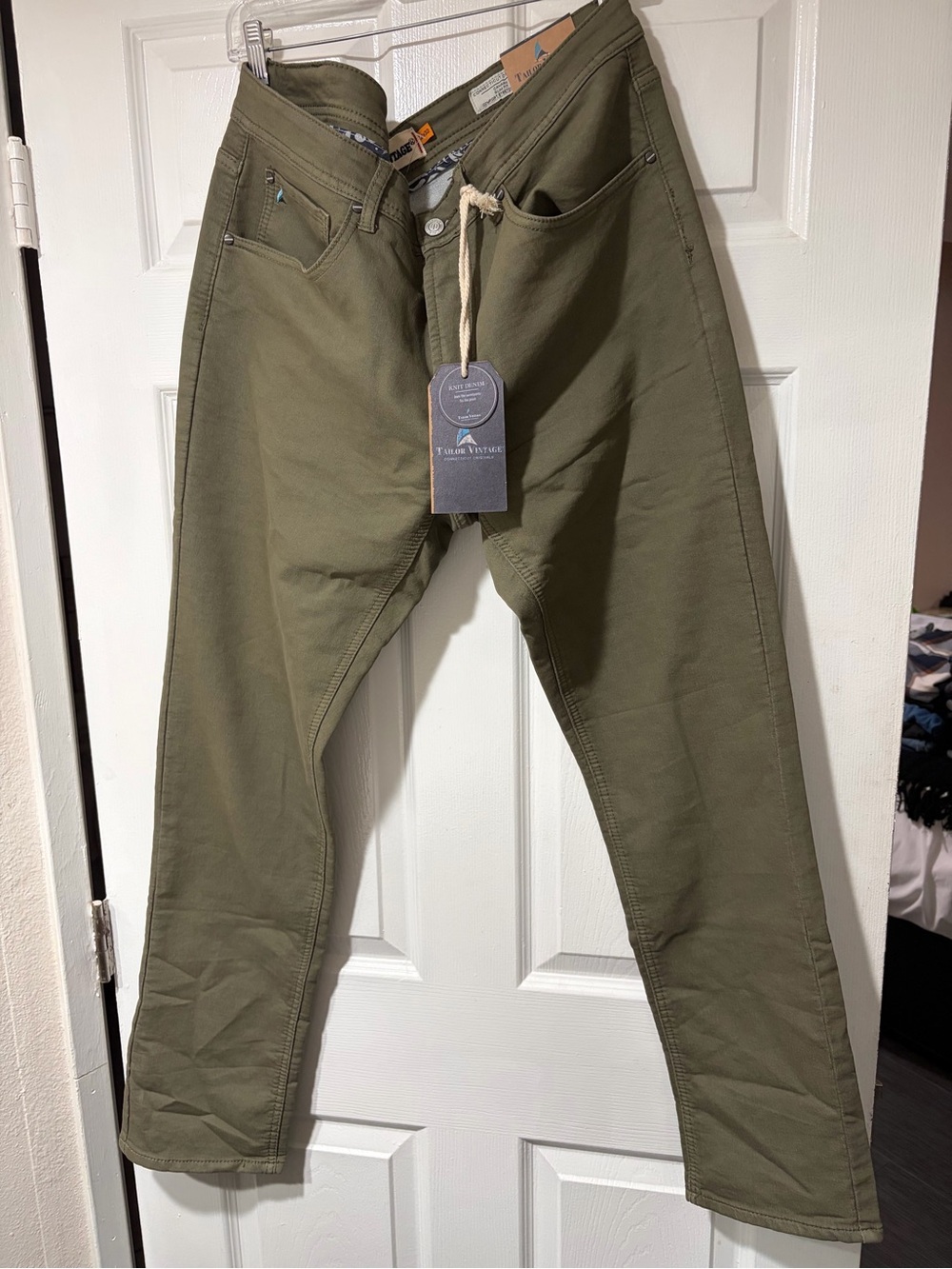 Tailor Vintage Olive Green Chinos